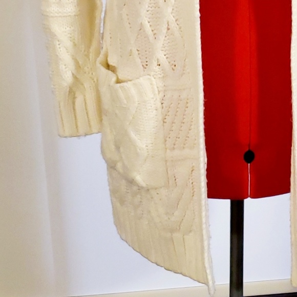 Forever 21 Long Fisherman Knit Cardigan - Cream L - Picture 3 of 4